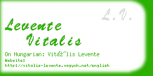 levente vitalis business card